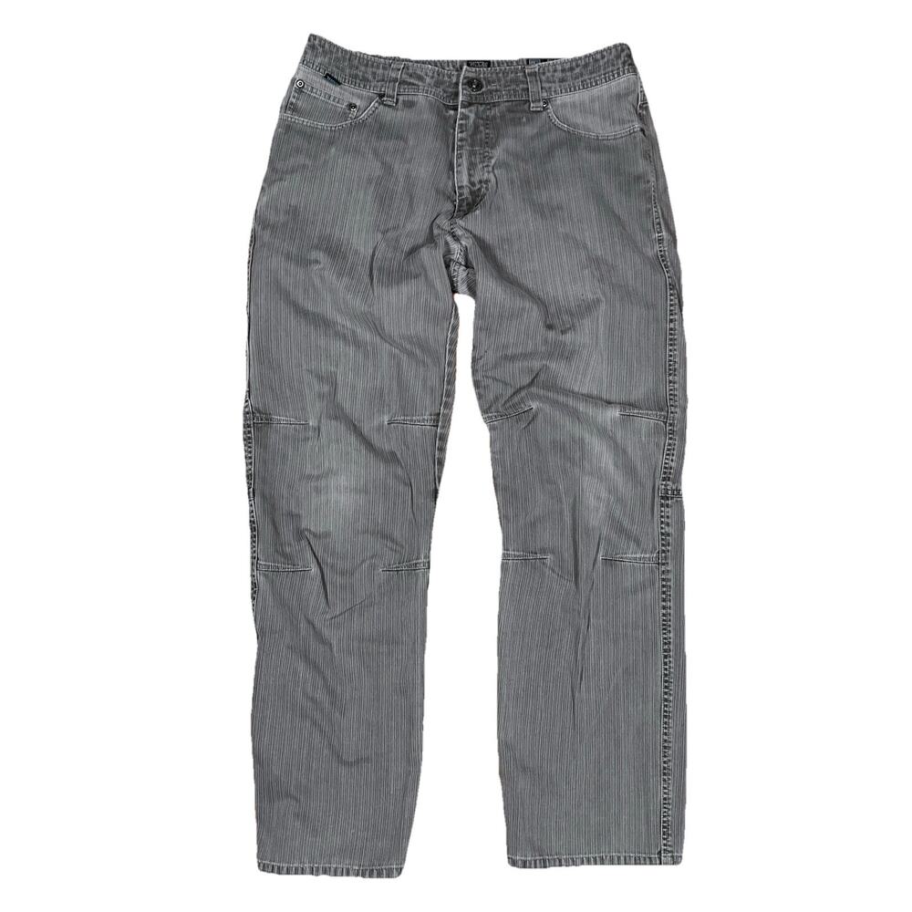 Kuhl Pants Mens 35x31 Utility Carpenter Brown Striped Straight Outdoor RN108846
